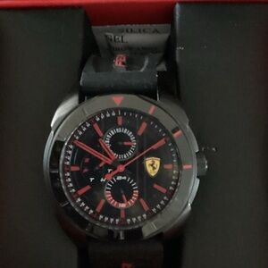 Ferrari Chronograph with Black and Red Accents